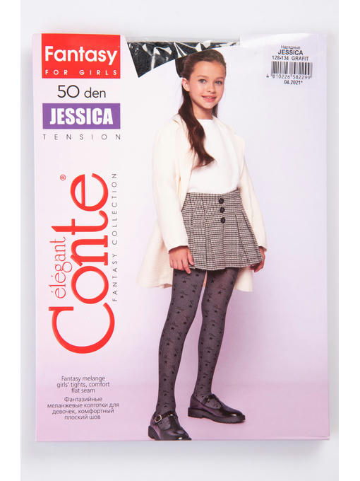 Плотные капроновые колготки для девочки с узором 50 Den Conte Elegant — изображение 3