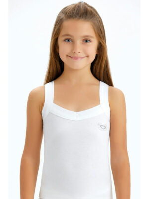 Майка с аппликацией из страз для девочки Baykar