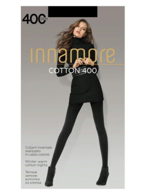 Женские теплые мягкие комфортные колготки из хлопка 400 Innamore