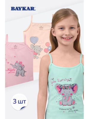Майка на бретелях для девочки 3 шт. Baykar