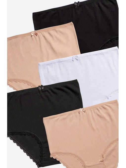 Женские трусы-слипы в рубчик 5 шт. Nicoletta — изображение 2