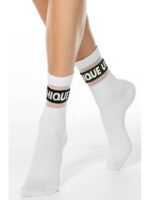 Удлиненные женские носки с полосками из прозрачной сетки Conte Elegant