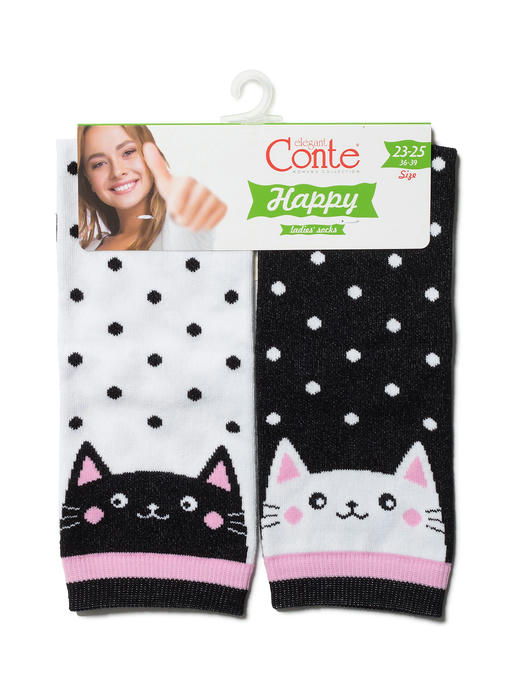 Хлопковые носки HAPPY c рисунками Conte Elegant — изображение 3