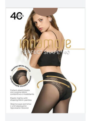 Женские эластичные колготки с утягивающими трусиками-бикини 40 ден Innamore