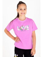 Хлопковая футболка с лайкрой для девочки Takro