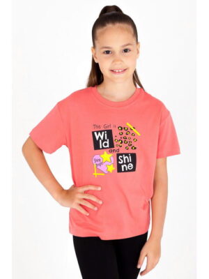 Хлопковая футболка с лайкрой для девочки Takro