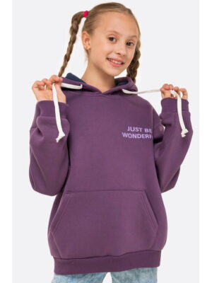 Теплая толстовка из футер трехнитки с начесом для девочки Bonito