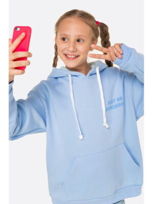 Теплая толстовка из футер трехнитки с начесом для девочки Bonito