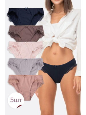 Женские трусы-слипы с кружевом 5 шт. Donella