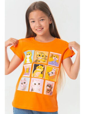 Хлопковая футболка для девочки Bonito