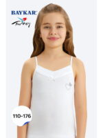 Майка на бретелях с аппликацией из страз для девочки Baykar