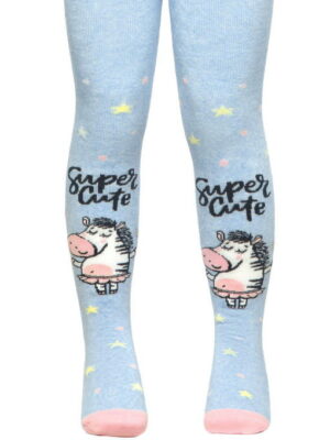 Теплые махровые колготки для девочки с рисунком Conte-kids