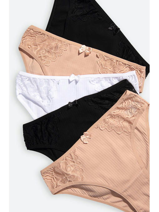 Женские трусы-слипы в рубчик 5 шт. Nicoletta — изображение 2