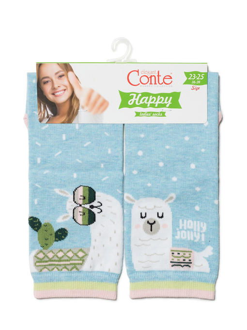 Хлопковые носки HAPPY c рисунками Conte Elegant — изображение 3