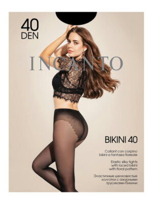 Женские шелковистые колготки с ажурными трусиками-бикини 40 Incanto
