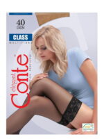 Женские чулки с кружевной резинкой на силиконовой основе 40 ден Conte Elegant