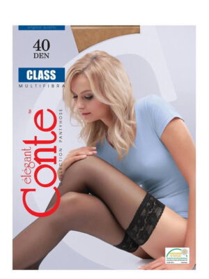 Женские чулки с кружевной резинкой на силиконовой основе 40 ден Conte Elegant