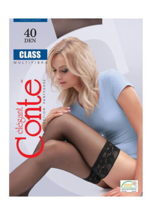 Женские чулки с кружевной резинкой на силиконовой основе 40 ден Conte Elegant