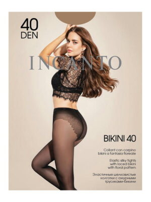 Женские шелковистые колготки с ажурными трусиками-бикини 40 Incanto