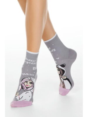 Хлопковые носки HAPPY c рисунками Conte Elegant