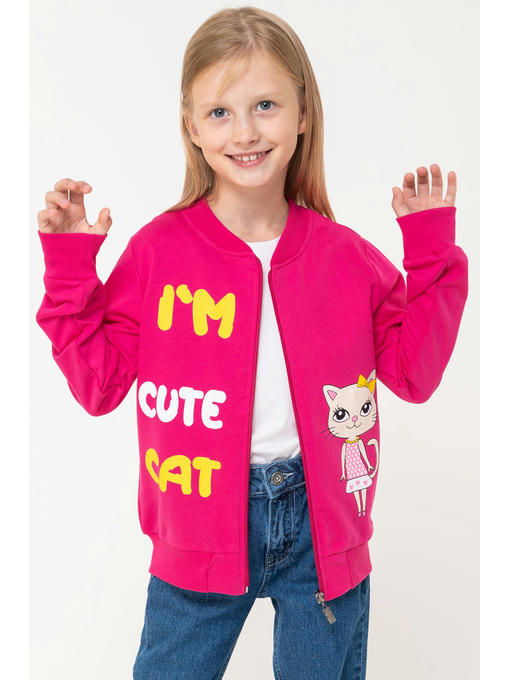 Бомбер для девочки из футера Bonito — изображение 4