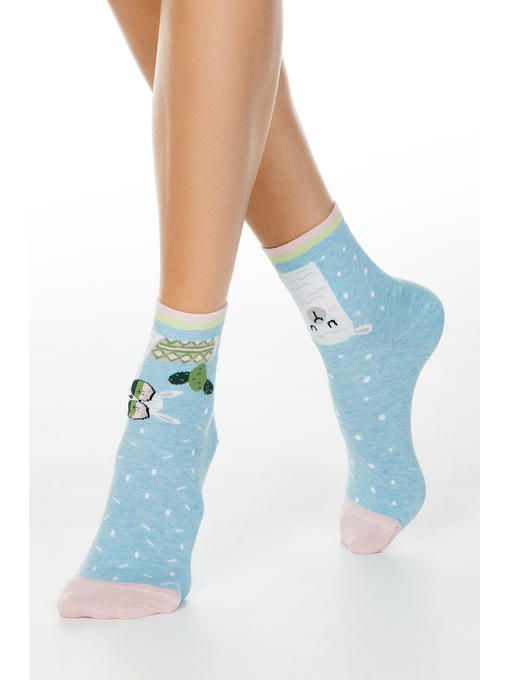 Хлопковые носки HAPPY c рисунками Conte Elegant