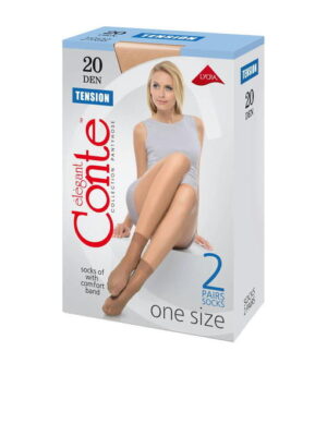 Женские эластичные капроновые носки 20 ден 2 пары Conte Elegant
