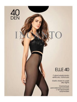 Женские эластичные шелковистые колготки с прозрачными шортиками 40 Incanto