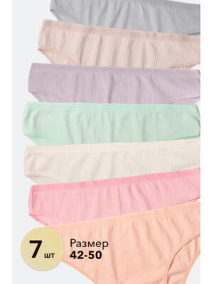 Женские трусы-слипы в рубчик 7 шт. Nicoletta