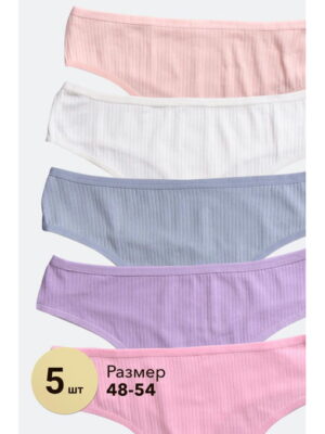 Женские трусы-стринги в рубчик 5 шт. Nicoletta
