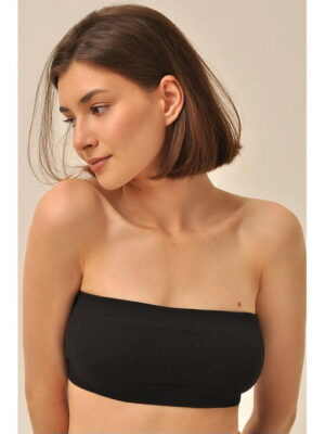 MY Топ женский TOP BANDEAU RIB (1/100) (черный)