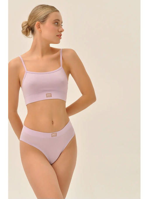 MY Топ на тонких бретелях жен. хлопок DT200 (черничный йогурт (лиловый) — изображение 4