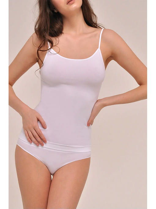 MY Майка женская CANOTTA SPALLA STRETTA (1/50) (белый) — изображение 3