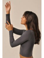 MY Топ женский CROP TOP MANICA LUNGA (1/72) (графит)