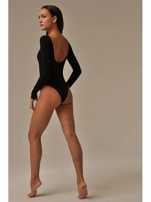 MY Боди женское BODY SCOLLATURA SUL RETRO (1/47) (черный) — изображение 3