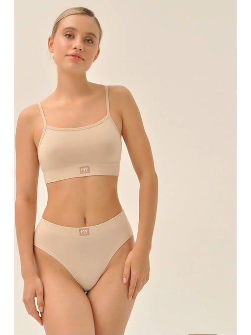 MY Топ на тонких бретелях жен. хлопок DT200 (крем (телесный) — изображение 3