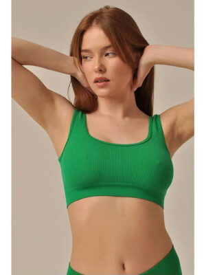MY Топ женский TOP SPALLA LARGA RIB (1/100) tea (зеленый чай)