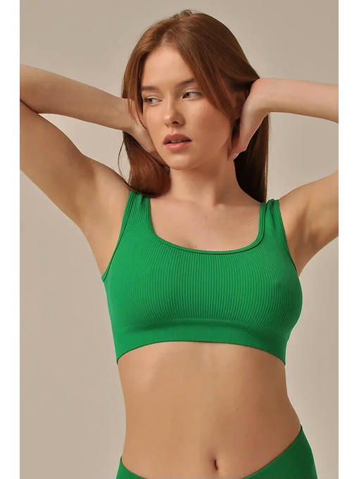 MY Топ женский TOP SPALLA LARGA RIB (1/100) tea (зеленый чай)