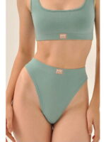 MY Трусы стринги высокие жен. хлопок (зеленый)