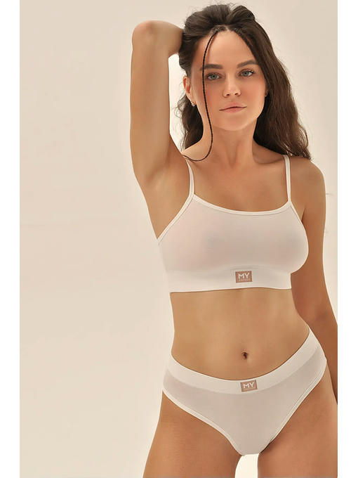 MY Топ на тонких бретелях жен. хлопок DT200 (зефир (молочный)