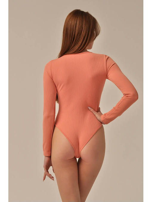 MY Боди MANICA LUNGA RIB (1/40) (корал) — изображение 3