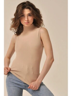 MY Топ женский TOP SLEEVELESS LONG RIB (1/70) latte (латте кремовый)
