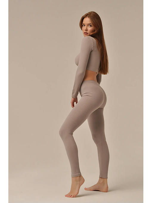 MY Топ женский TOP MANICA LUNGA RIB (1/45) (льняной) — изображение 4