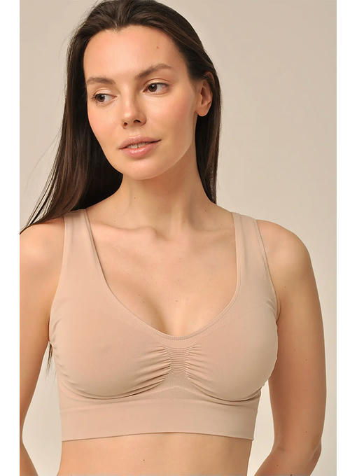 MY Топ женский TOP SPALLA LARGA PUSH UP (1/50) (кремовый латте)