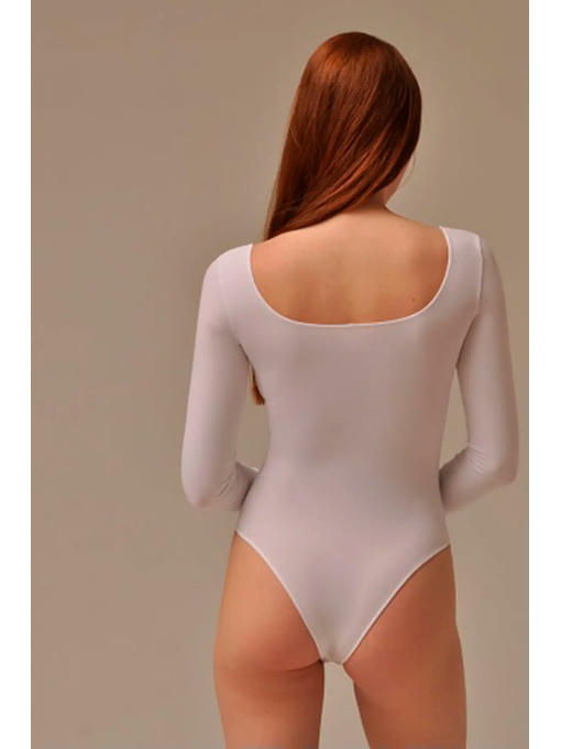 MY Боди женское BODY SCOLLATURA QUADRATA (1/68) (белый) — изображение 3