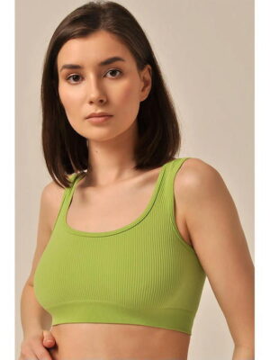 MY Топ женский TOP SPALLA LARGA RIB (1/100) (св.зеленый)