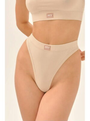 MY Трусы стринги высокие жен. хлопок (телесный)