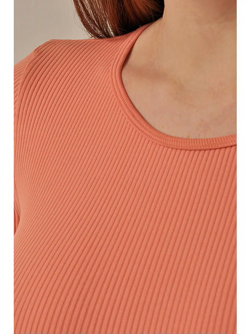 MY Боди MANICA LUNGA RIB (1/40) (корал) — изображение 4