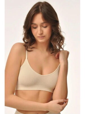 MY Топ женский TOP V-CUTOUT SPALA STRETTA RIB (1/100) (пломбир)