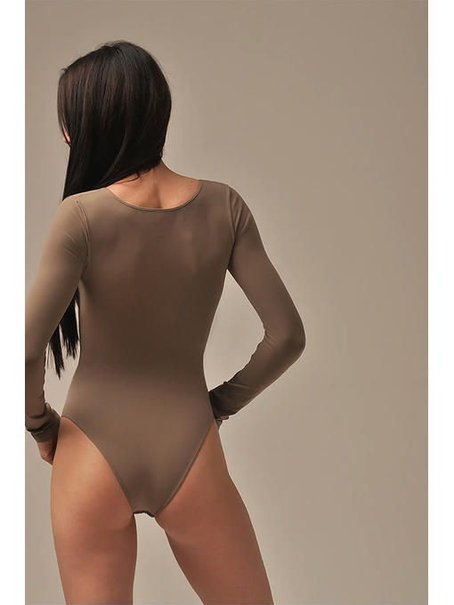 MY Боди женское BODY MANICA LUNGA (1/47) (темно-бежевый) — изображение 4